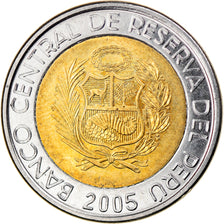 Münze, Peru, 5 Nuevos Soles, 2005, Lima, VZ, Bi-Metallic, KM:316