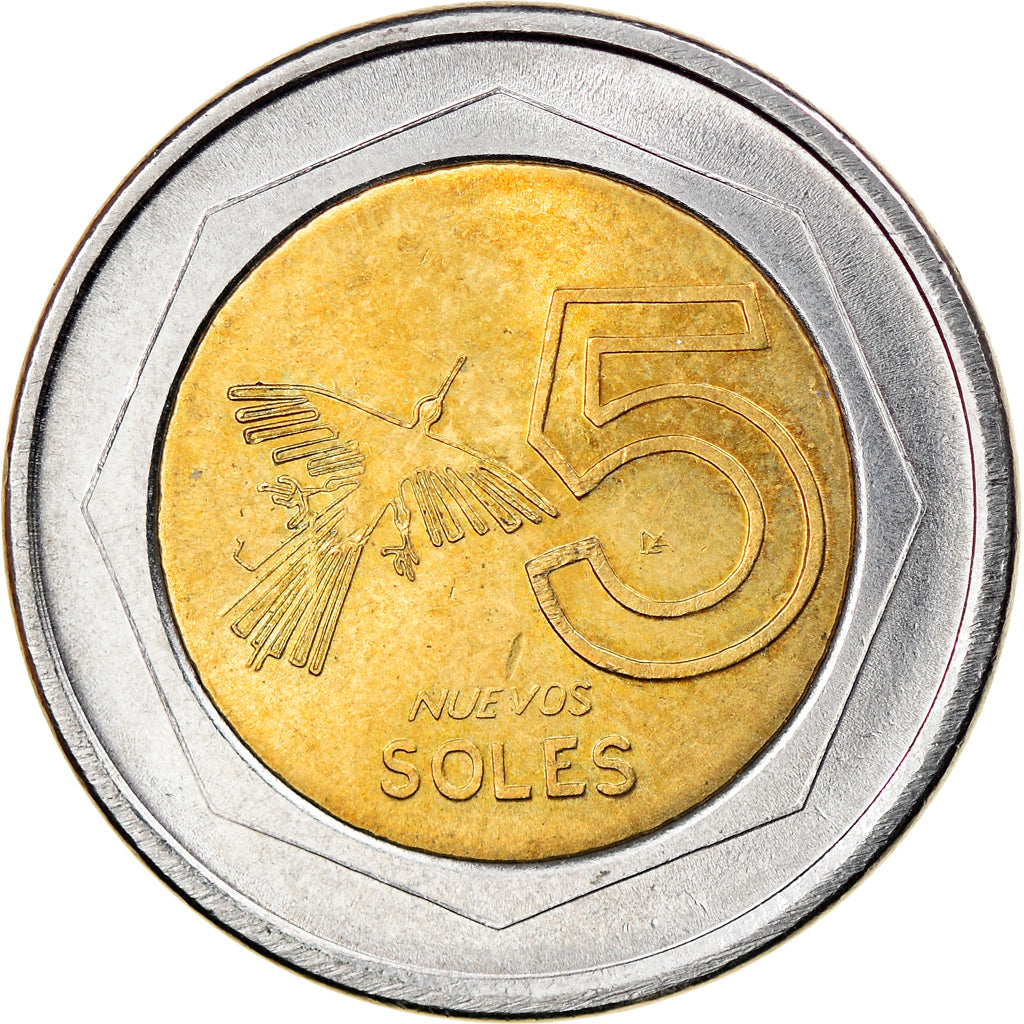 Münze, Peru, 5 Nuevos Soles, 2005, Lima, VZ, Bi-Metallic, KM:316