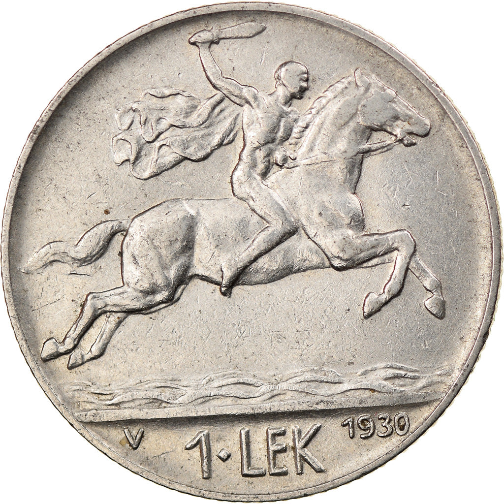 Coin, Albania, Lek, 1930, Rome, AU(55-58), Nickel, KM:5