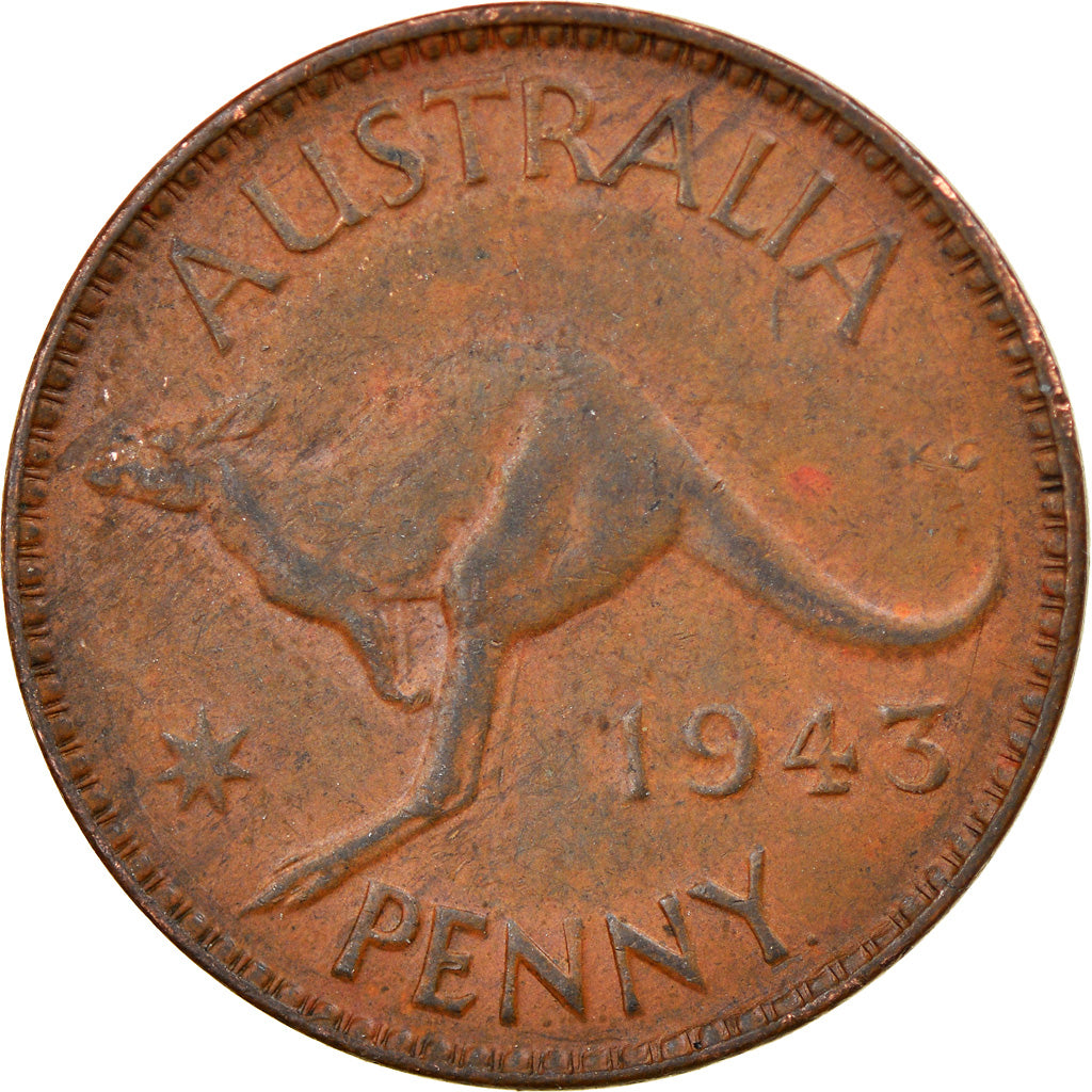 Moneta, Australia, George VI, Penny, 1943, EF(40-45), Bronze, KM:36
