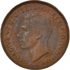 Moneda, Australia, George VI, Penny, 1942, MBC, Bronce, KM:36
