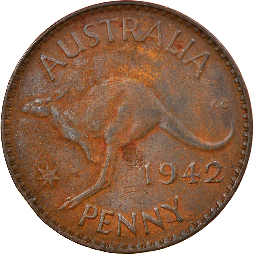 Moneta, Australia, George VI, Penny, 1942, BB, Bronzo, KM:36