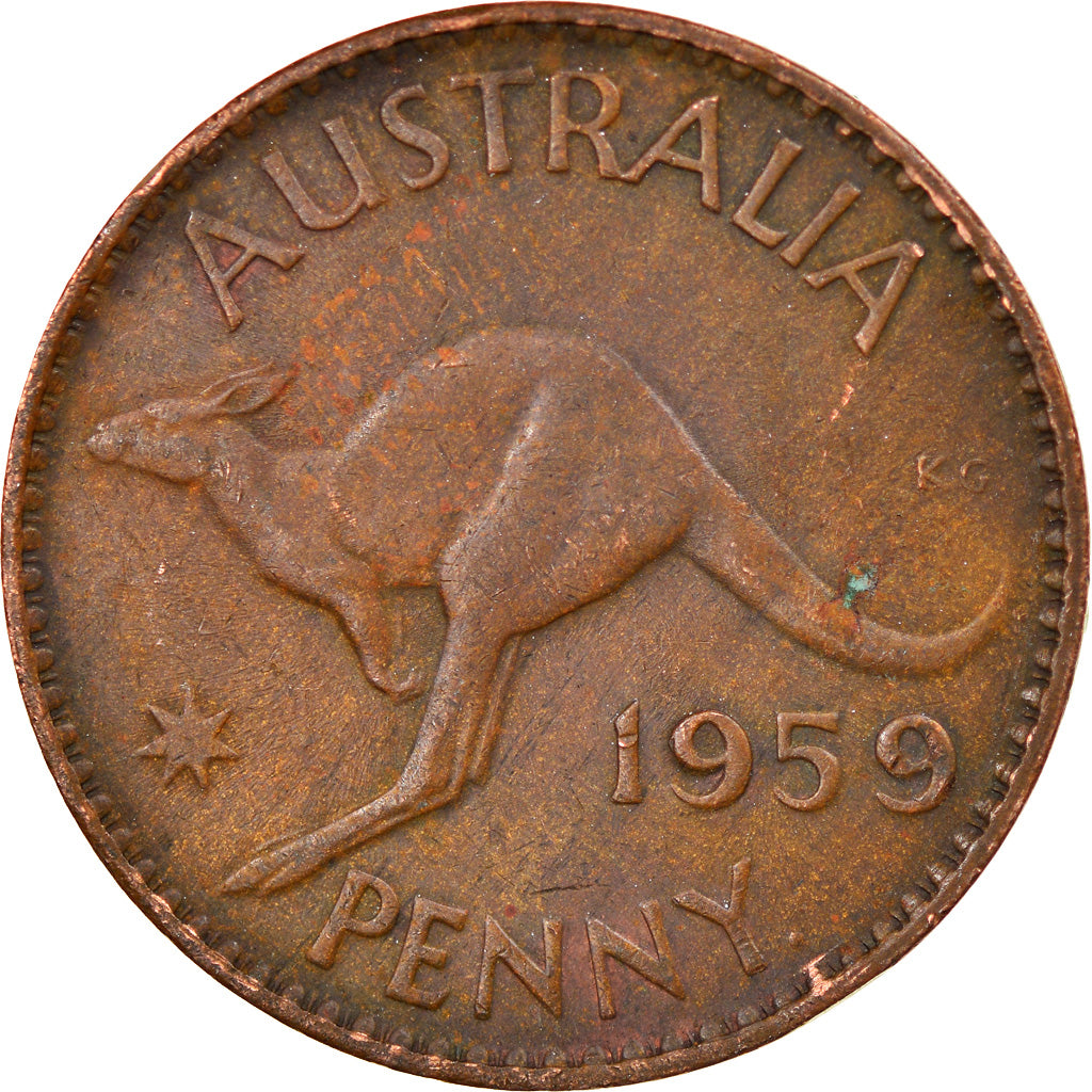 Monnaie, Australie, Elizabeth II, Penny, 1959, TTB, Bronze, KM:56