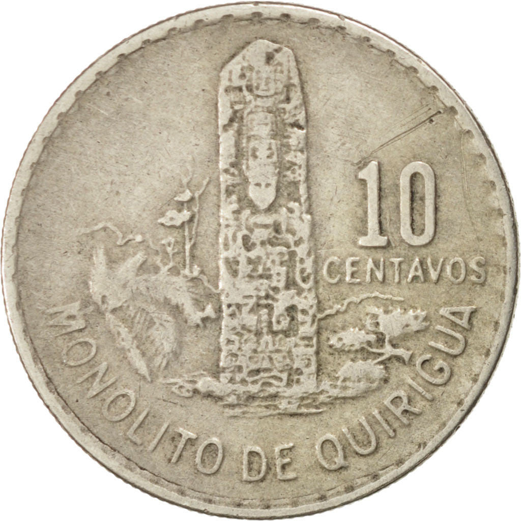 GUATEMALA, 10 Centavos, 1971, KM #271.1, EF(40-45), Copper-Nickel, 21, 3.14