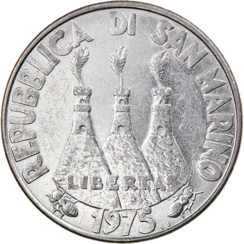 Munten, San Marino, 100 Lire, 1975, Rome, ZF, Steel, KM:46