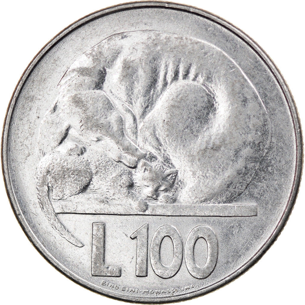 Munten, San Marino, 100 Lire, 1975, Rome, ZF, Steel, KM:46