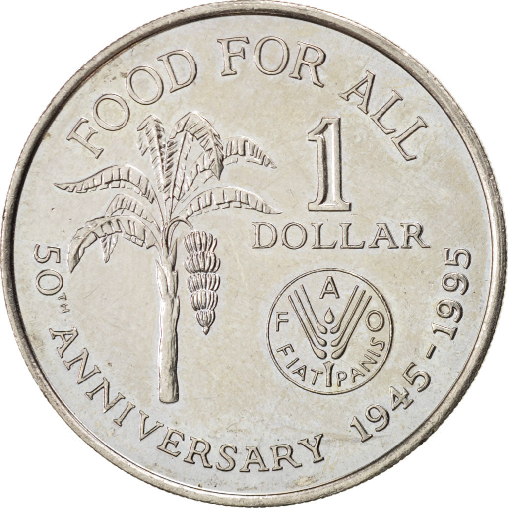 Coin, TRINIDAD & TOBAGO, Dollar, 1995, MS(63), Copper-nickel, KM:61