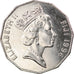 Moneda, Fiji, Elizabeth II, 50 Cents, 1996, MBC, Níquel aleado con acero