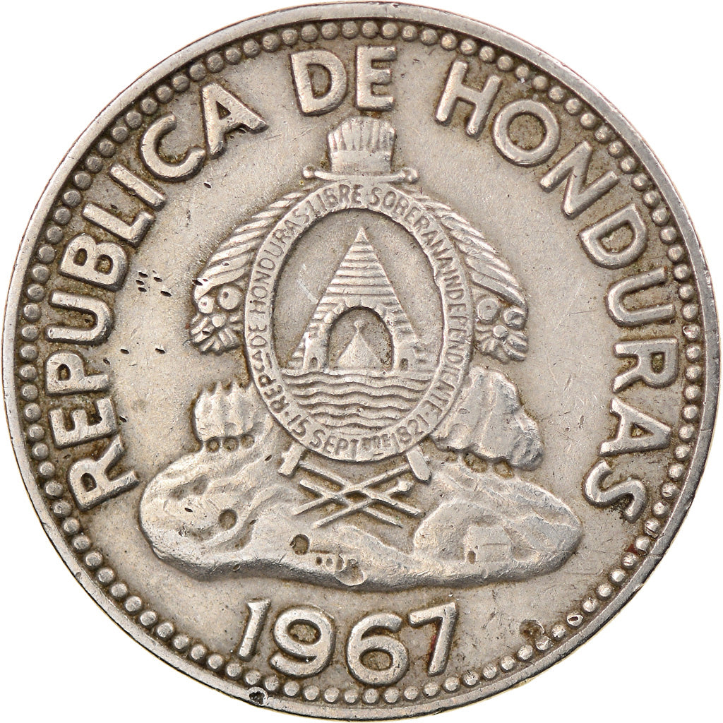 Moneda, Honduras, 10 Centavos, 1967, MBC, Cobre - níquel, KM:76.2