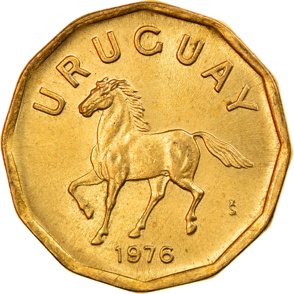 Monnaie, Uruguay, 10 Centesimos, 1976, Santiago, SPL, Aluminum-Bronze, KM:66