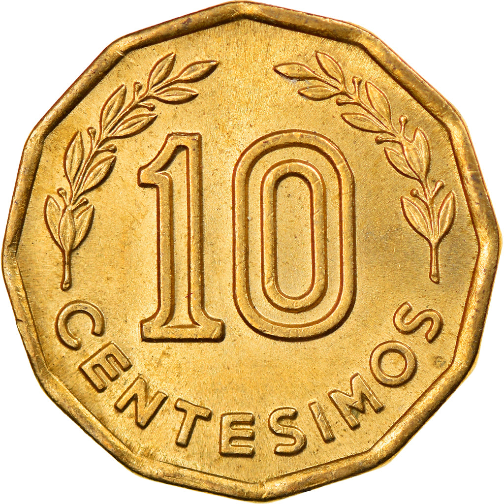 Monnaie, Uruguay, 10 Centesimos, 1976, Santiago, SPL, Aluminum-Bronze, KM:66