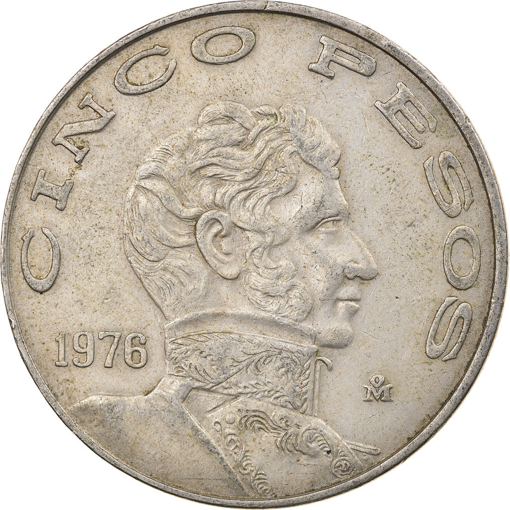 Monnaie, Mexique, 5 Pesos, 1976, Mexico City, TB+, Copper-nickel, KM:472