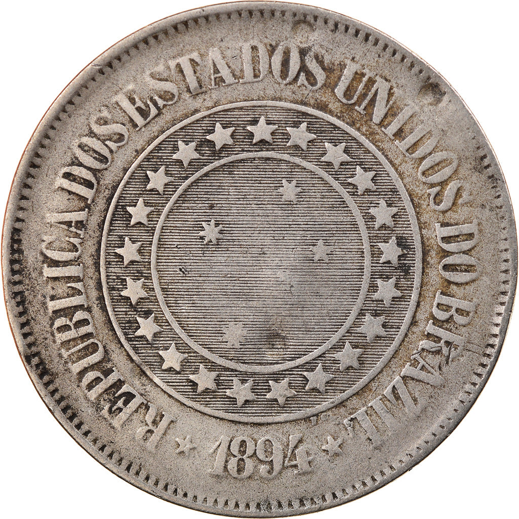 Monnaie, Brésil, 200 Reis, 1894, TB, Copper-nickel, KM:493