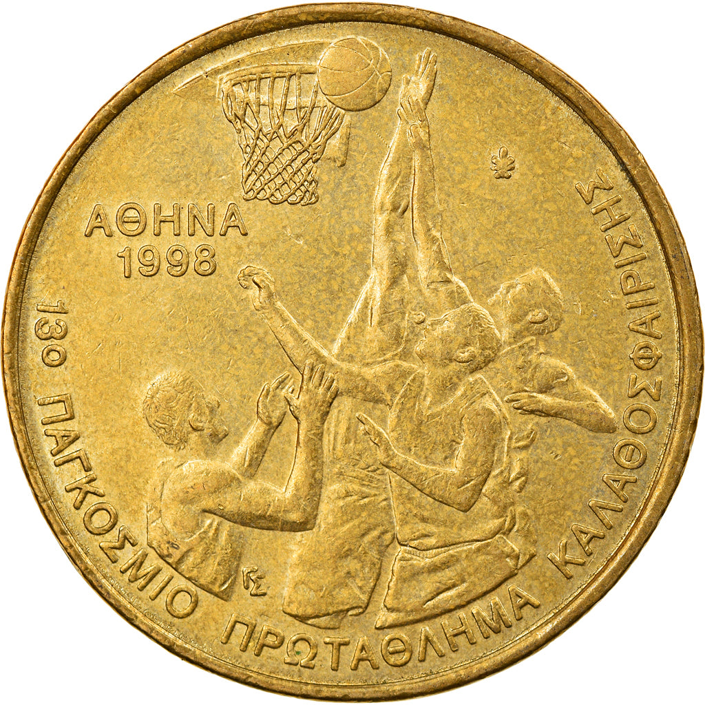 Moneta, Grecja, 100 Drachmes, 1998, Athens, EF(40-45), Aluminium-Brąz, KM:170