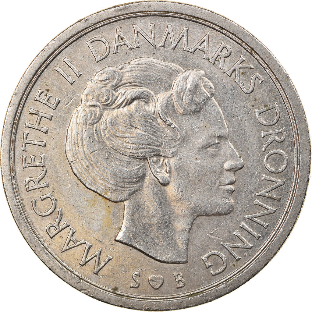Münze, Dänemark, Margrethe II, 5 Kroner, 1977, Copenhagen, S+, Copper-nickel