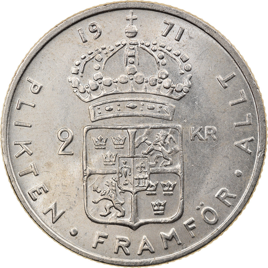 Monnaie, Suède, Gustaf VI, 2 Kronor, 1971, SUP, Copper-nickel, KM:827a