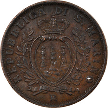 Coin, San Marino, 10 Centesimi, 1937, Rome, EF(40-45), Bronze, KM:13
