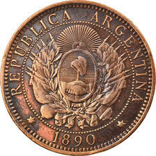 Moneda, Argentina, 2 Centavos, 1890, MBC, Bronce, KM:33