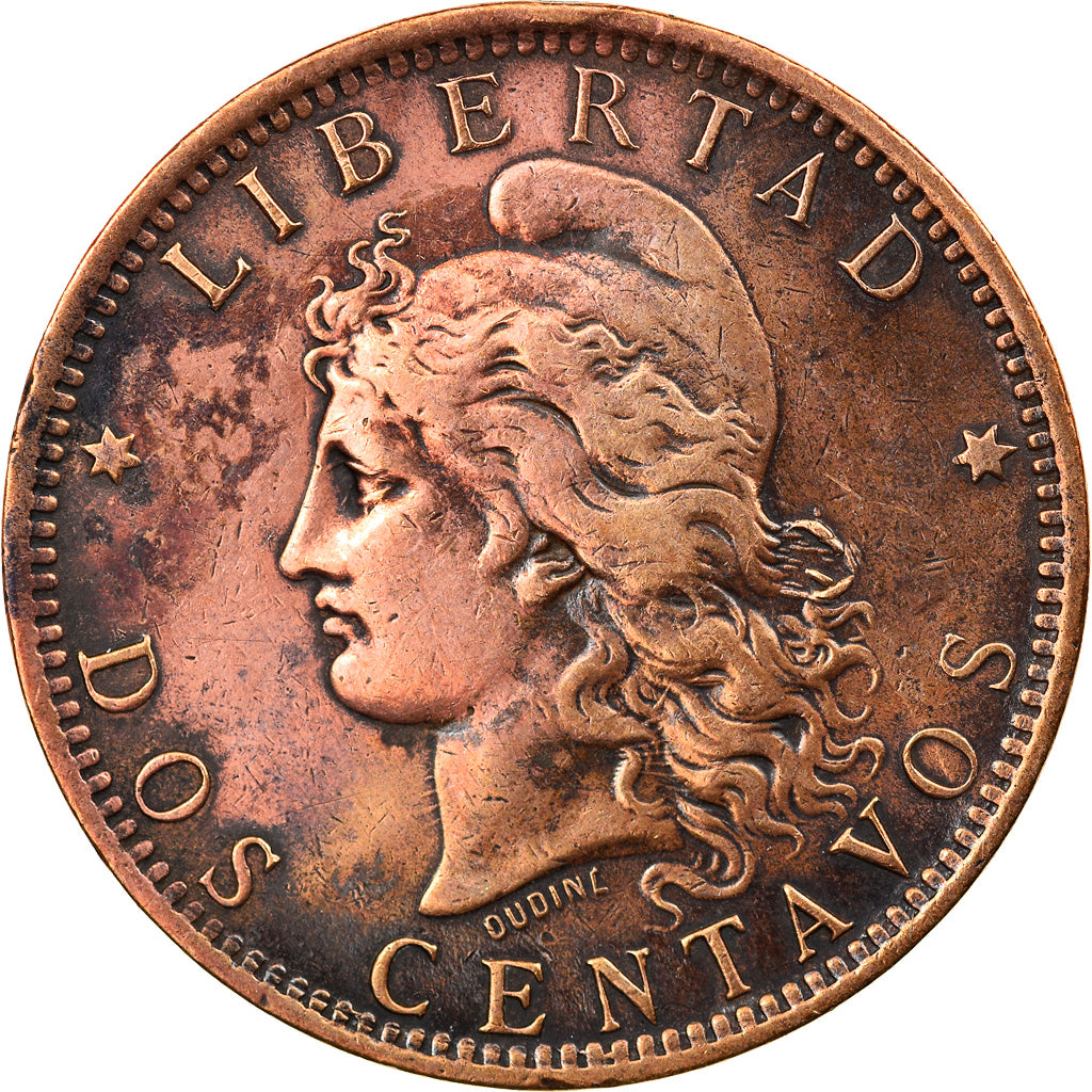 Moneda, Argentina, 2 Centavos, 1890, MBC, Bronce, KM:33