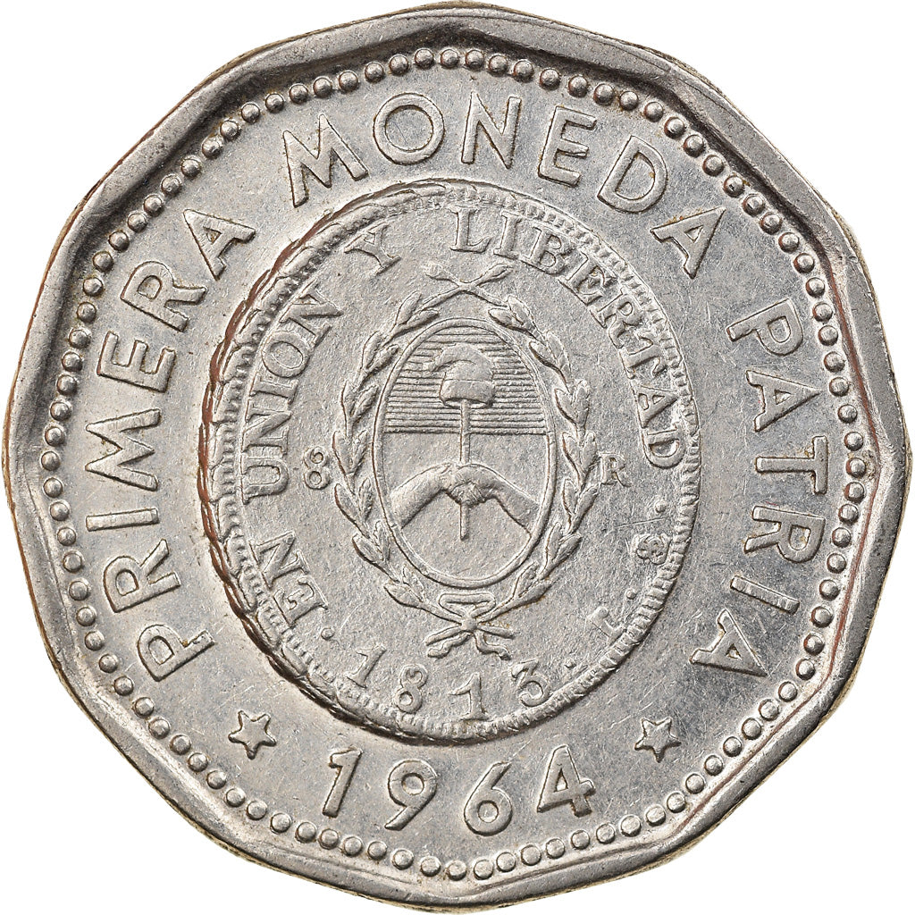 Münze, Argentinien, 25 Pesos, 1964, SS+, Nickel Clad Steel, KM:61