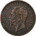Moneda, Italia, Vittorio Emanuele II, 10 Centesimi, 1866, Torino, BC+, Cobre