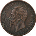 Moneda, Italia, Vittorio Emanuele II, 10 Centesimi, 1866, Torino, BC+, Cobre