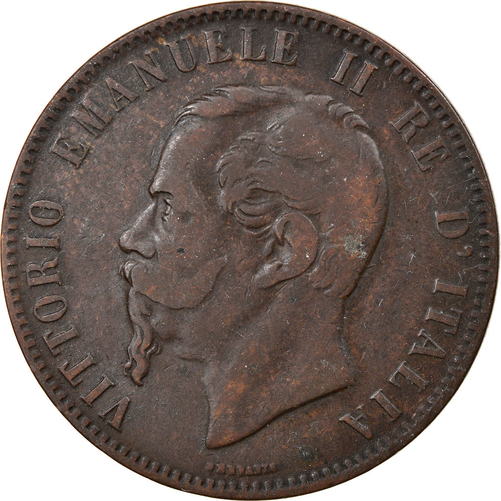 Moneda, Italia, Vittorio Emanuele II, 10 Centesimi, 1867, Strasbourg, BC+