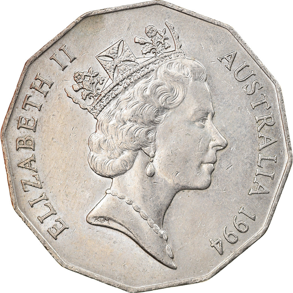 Moneta, Australia, Elizabeth II, 50 Cents, 1994, EF(40-45), Miedź-Nikiel