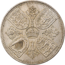 Moneda, Gran Bretaña, Elizabeth II, Crown, 1953, BC+, Cobre - níquel, KM:894