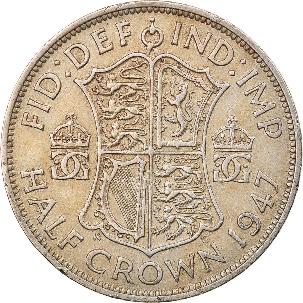 Coin, Great Britain, George VI, 1/2 Crown, 1947, VF(30-35), Copper-nickel