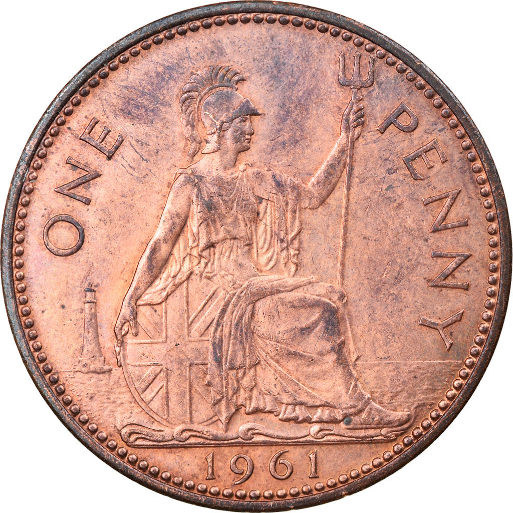 Monnaie, Grande-Bretagne, Elizabeth II, Penny, 1961, SUP, Bronze, KM:897