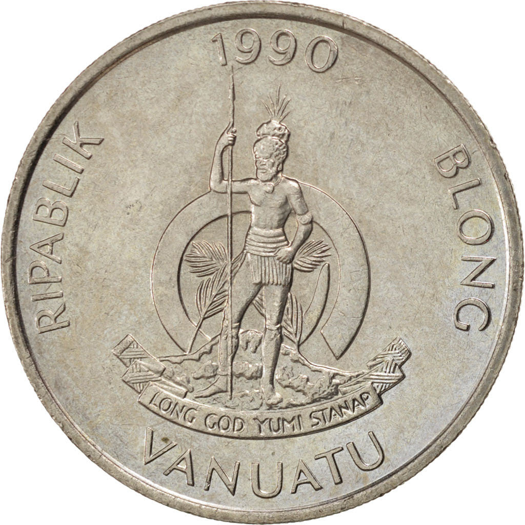Coin, Vanuatu, 20 Vatu, 1990, MS(63), Copper-nickel, KM:7