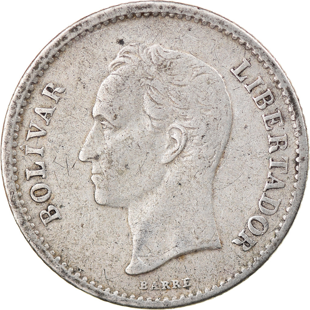 Munten, Venezuela, 25 Centimos, 1948, FR+, Zilver, KM:20
