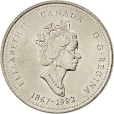 Coin, Canada, Elizabeth II, 25 Cents, 1992, Ottawa, MS(63), Nickel, KM:214