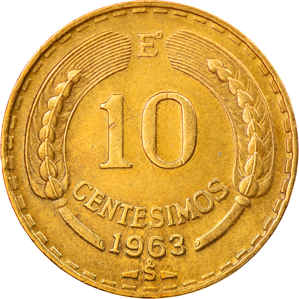 Moneta, Cile, 10 Centesimos, 1963, Santiago, SPL-, Alluminio-bronzo, KM:191