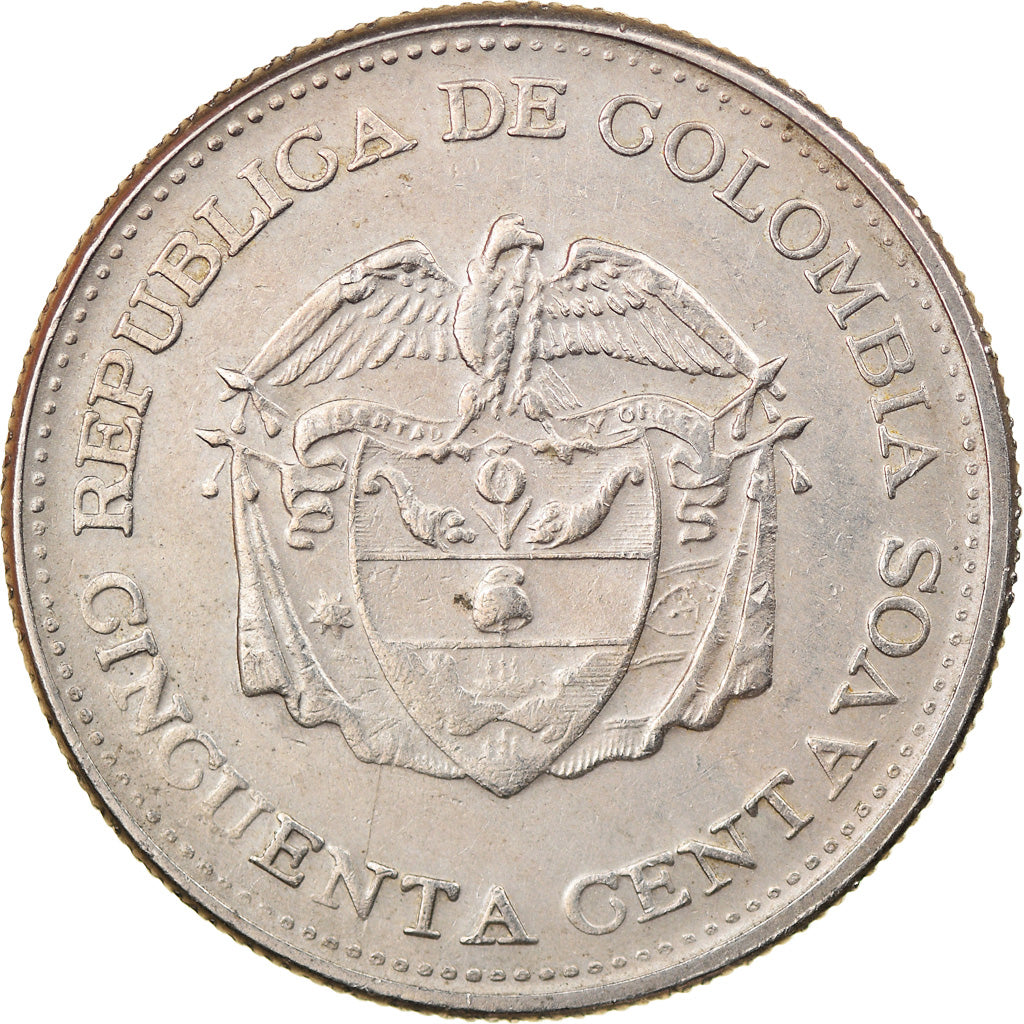 Coin, Colombia, 50 Centavos, 1963, EF(40-45), Copper-nickel, KM:217