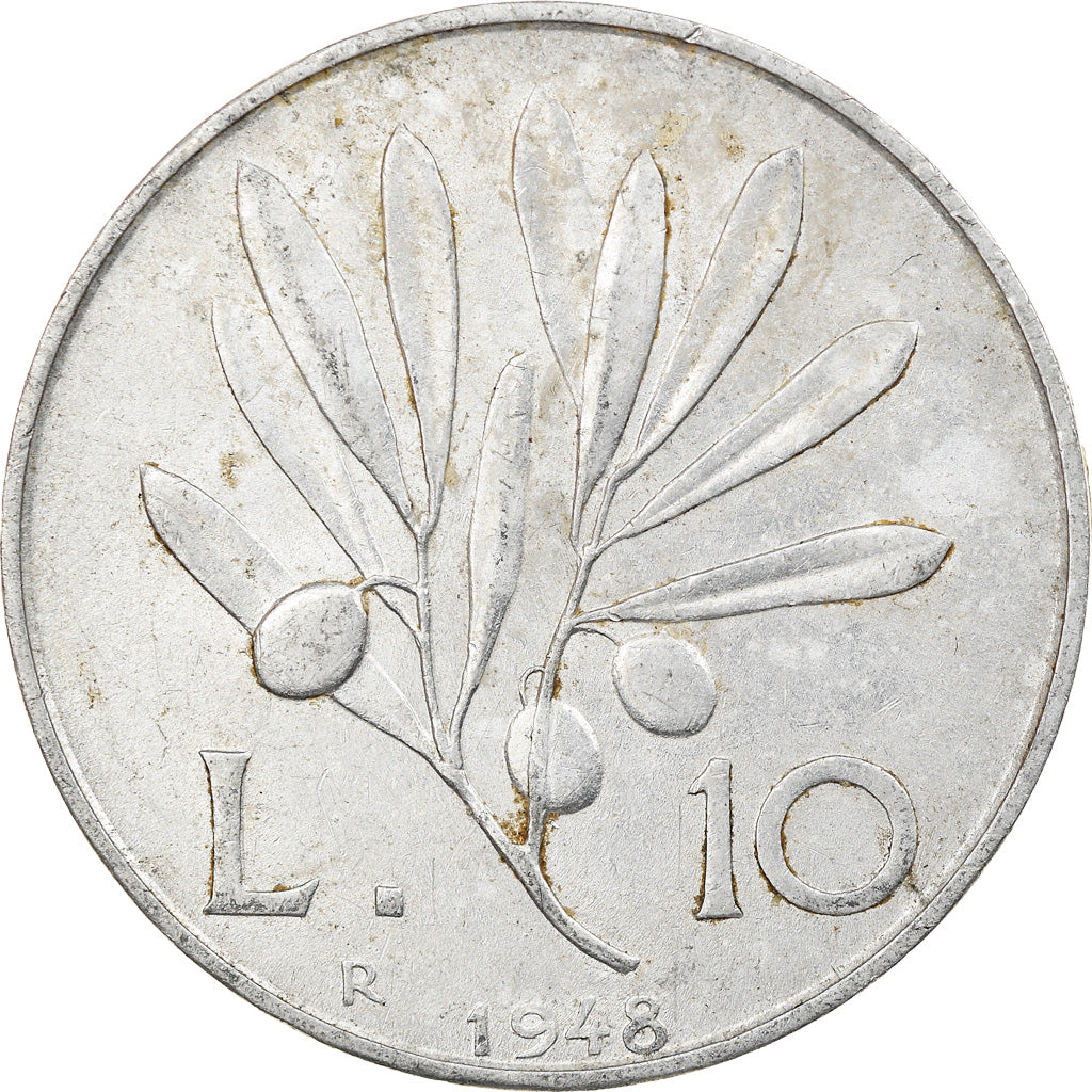 Monnaie, Italie, 10 Lire, 1948, Rome, TB+, Aluminium, KM:90