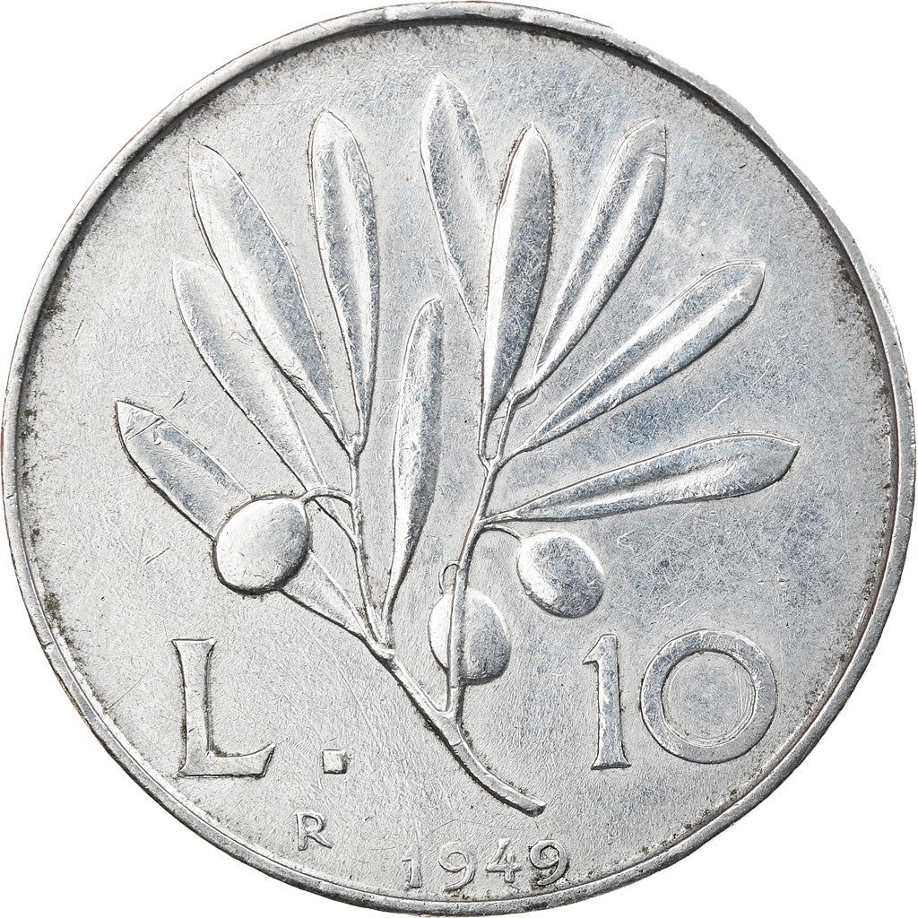 Moneta, Italia, 10 Lire, 1949, Rome, SPL-, Alluminio, KM:90