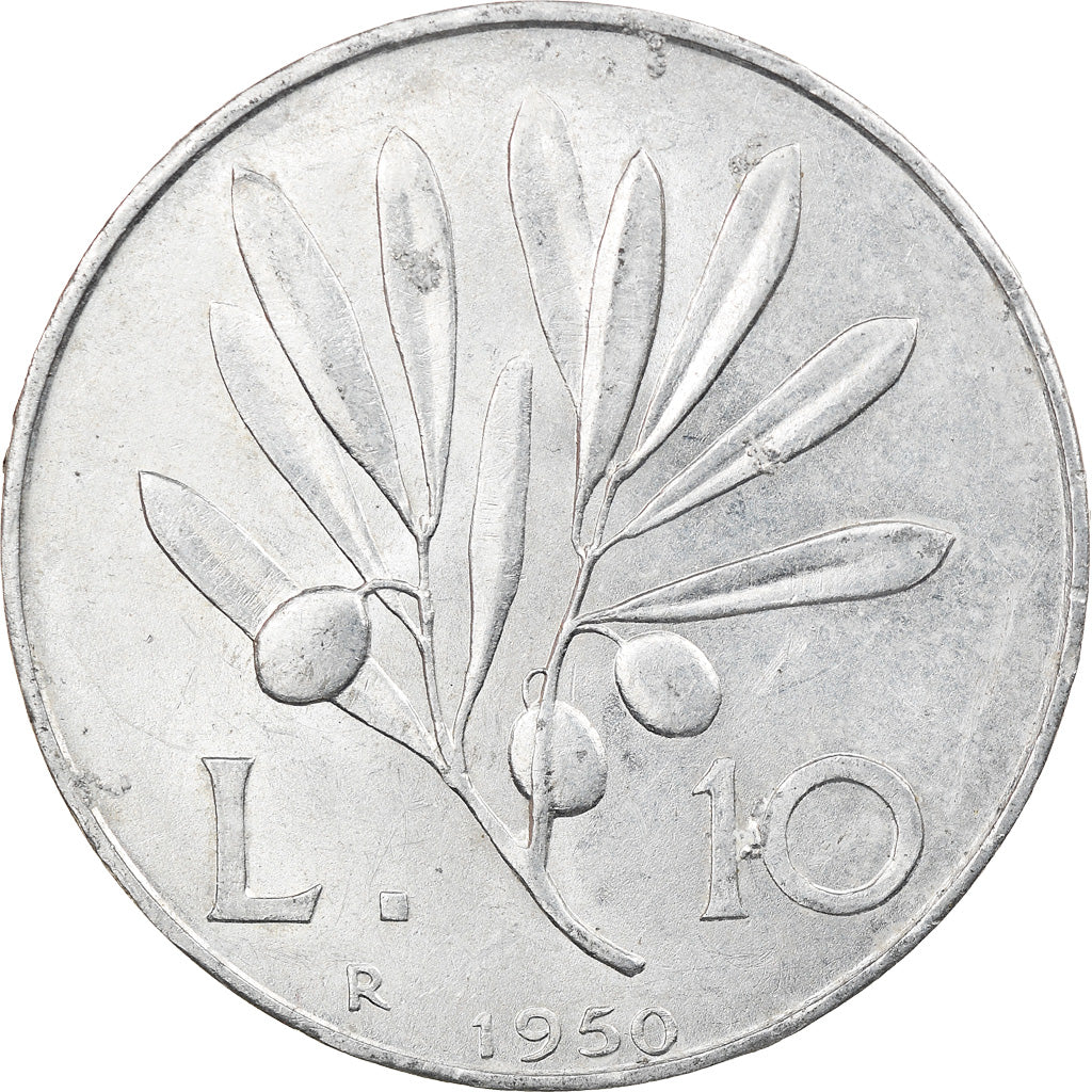 Münze, Italien, 10 Lire, 1950, Rome, VZ, Aluminium, KM:90