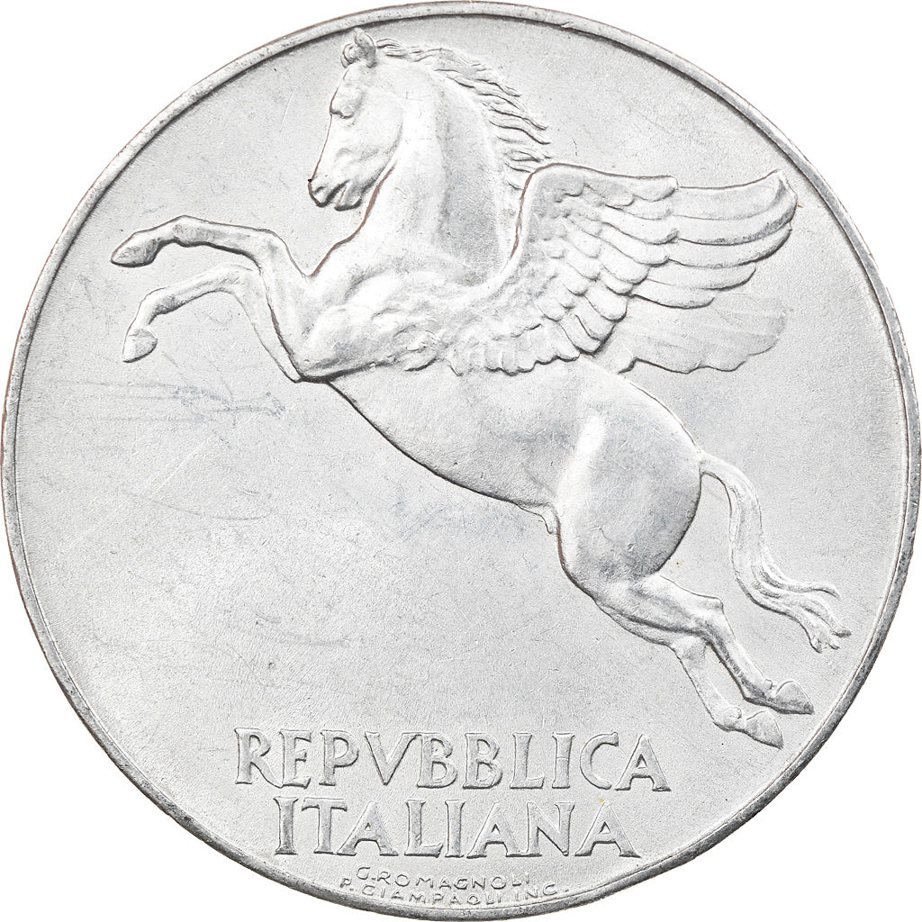 Moneta, Włochy, 10 Lire, 1950, Rome, AU(55-58), Aluminium, KM:90