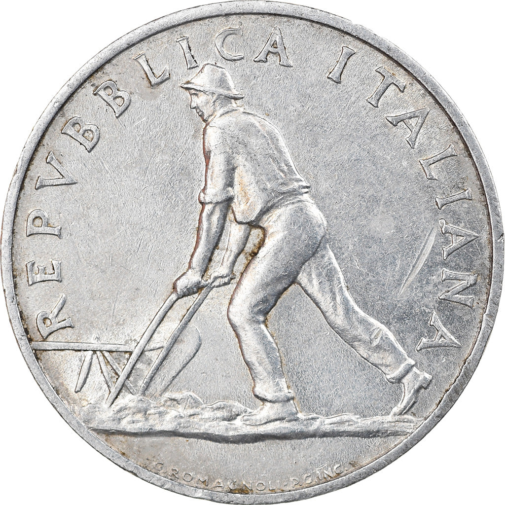 Coin, Italy, 2 Lire, 1949, Rome, AU(55-58), Aluminum, KM:88