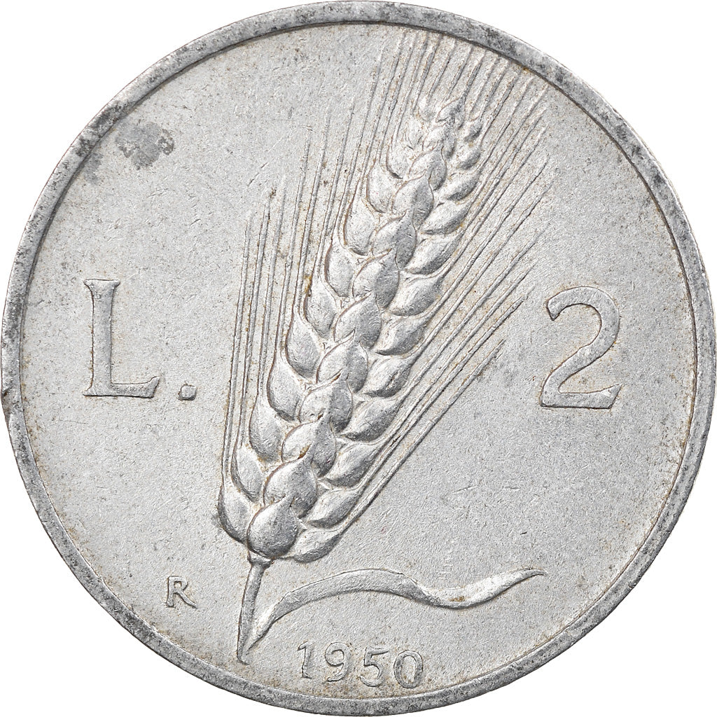 Moeda, Itália, 2 Lire, 1950, Rome, VF(30-35), Alumínio, KM:88