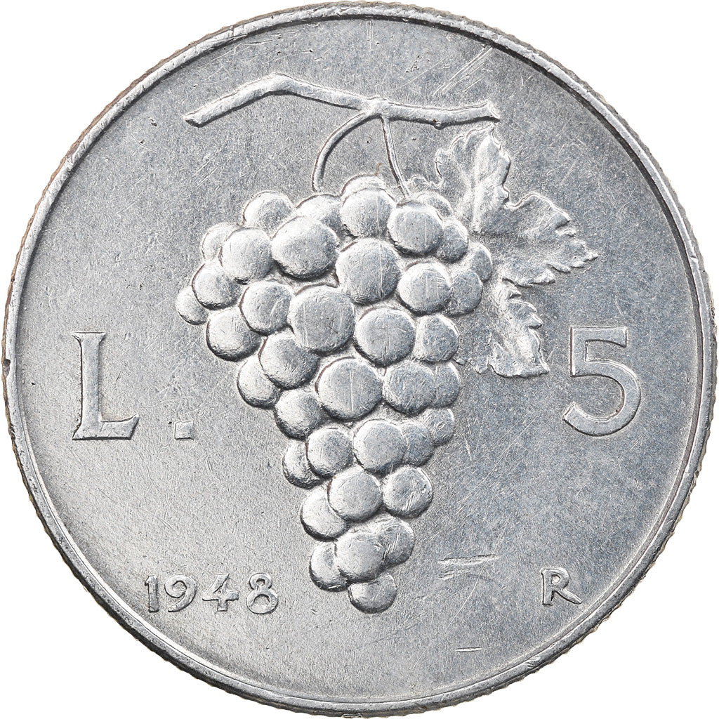 Münze, Italien, 5 Lire, 1948, Rome, VZ, Aluminium, KM:89