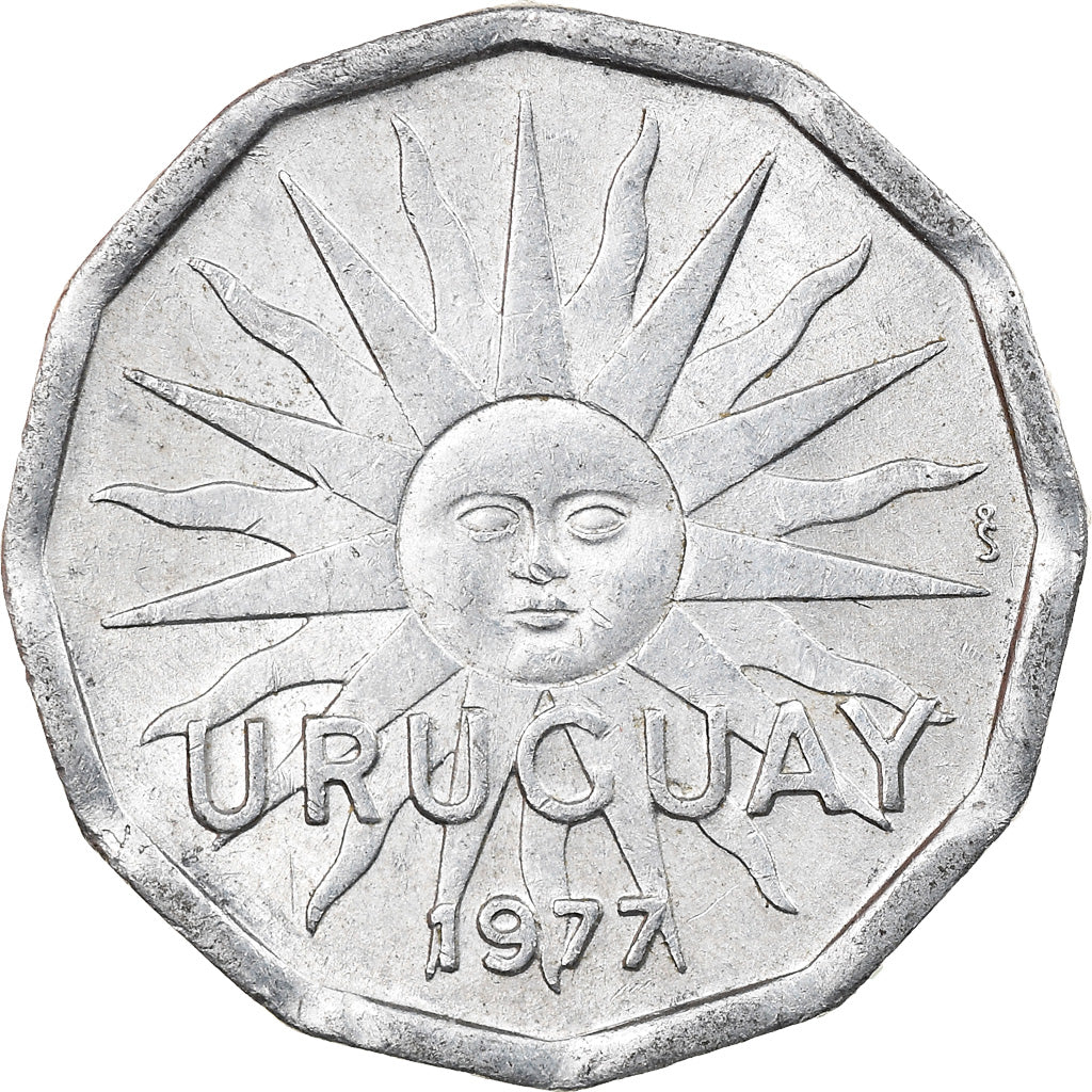 Monnaie, Uruguay, 2 Centesimos, 1977, Santiago, SUP, Aluminium, KM:72