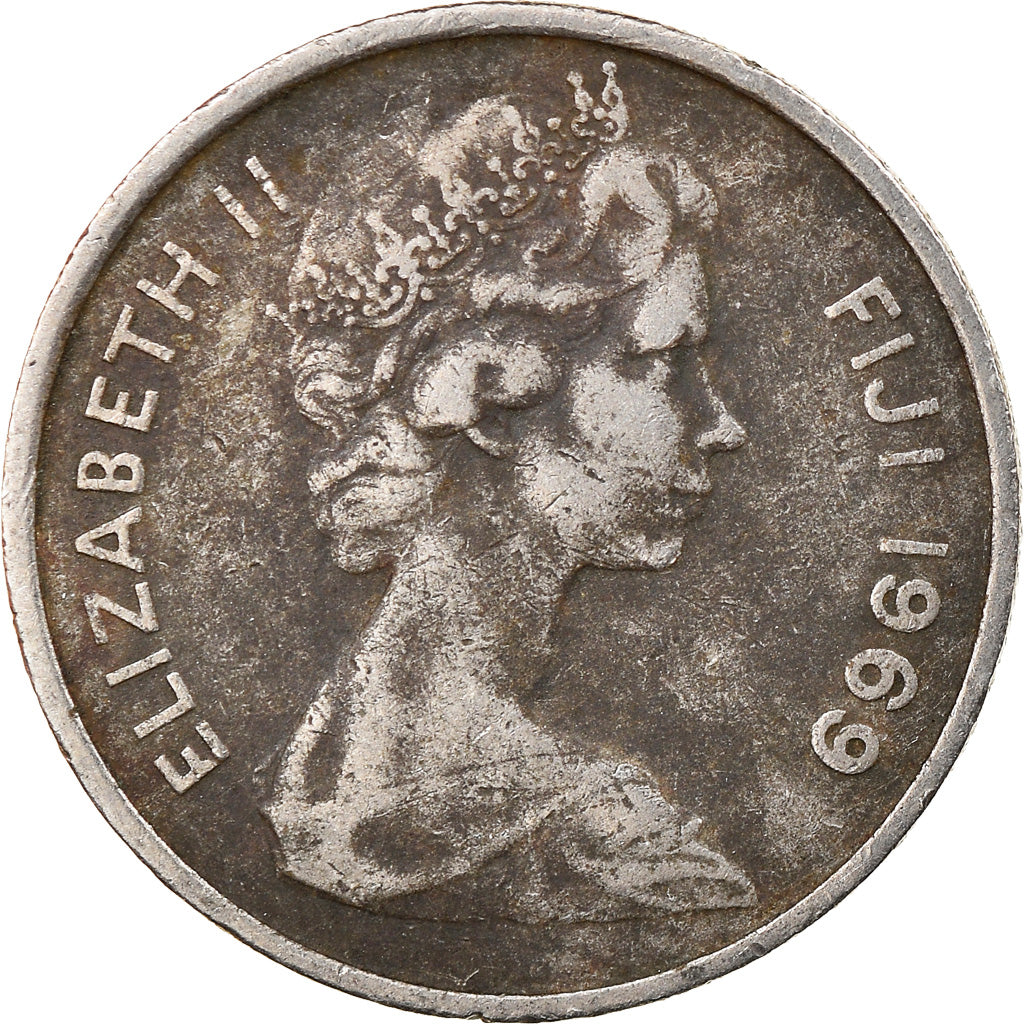 Moeda, Fiji, Elizabeth II, 5 Cents, 1969, VF(30-35), Cobre-níquel, KM:29