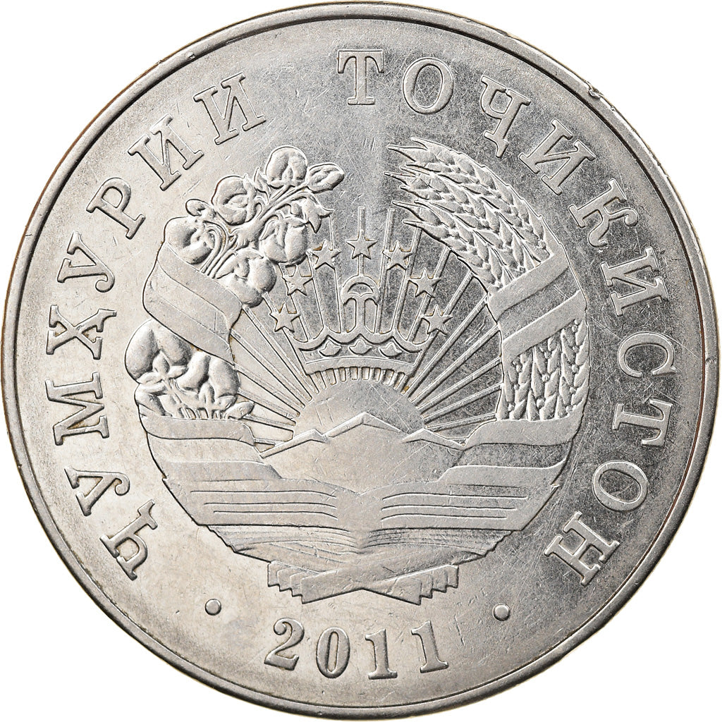 Münze, Tajikistan, Somoni, 2011, St. Petersburg, VZ, Copper-Nickel Plated