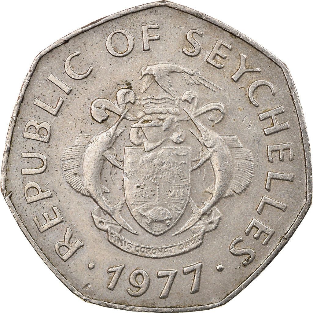 Münze, Seychelles, 5 Rupees, 1977, British Royal Mint, SS, Copper-nickel, KM:36
