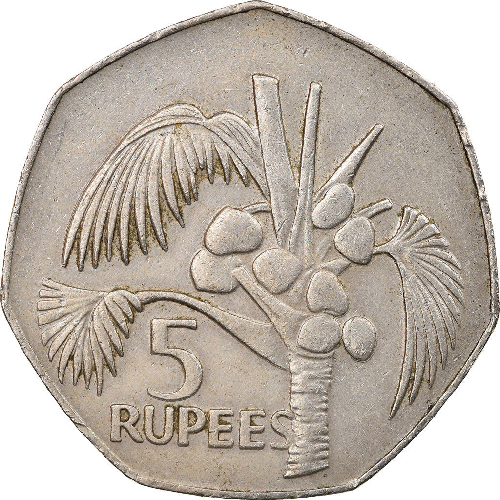 Münze, Seychelles, 5 Rupees, 1977, British Royal Mint, SS, Copper-nickel, KM:36
