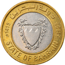 Coin, Bahrain, 100 Fils, 1995/AH1415, EF(40-45), Bi-Metallic, KM:20