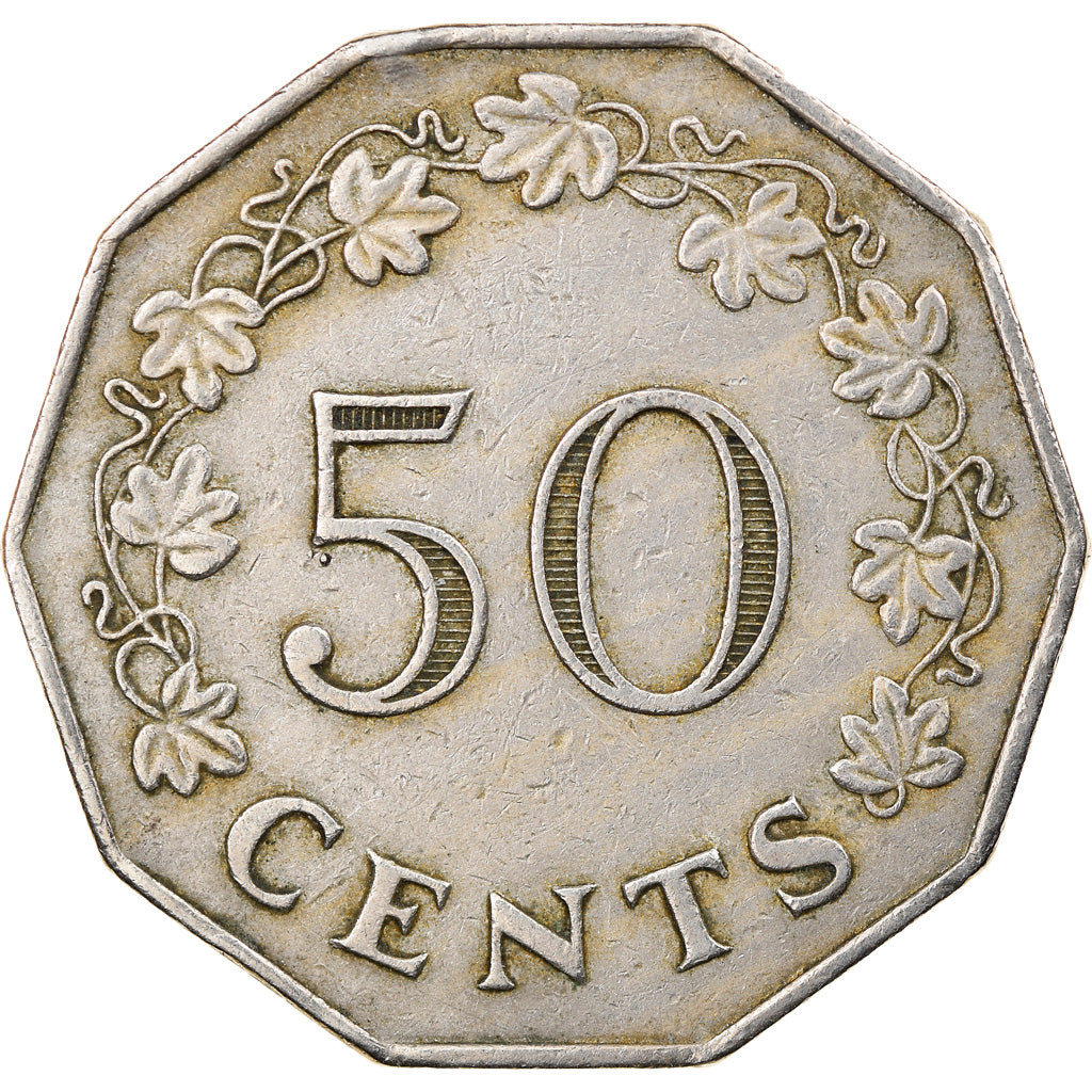 Moneda, Malta, 50 Cents, 1972, British Royal Mint, BC+, Cobre - níquel, KM:12